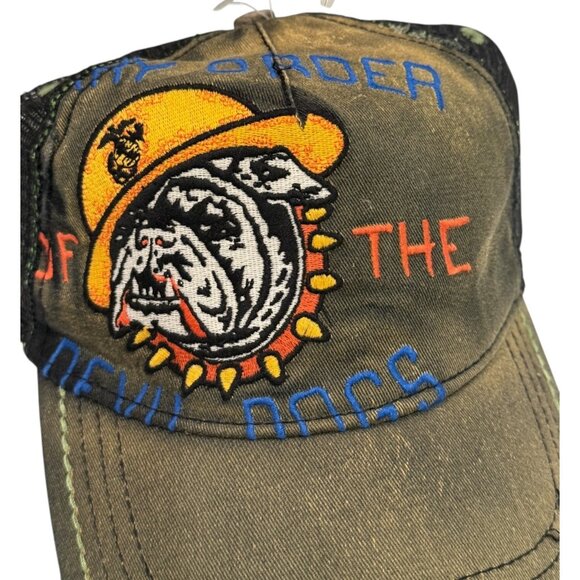 True Religion "By Order of the Devil Dogs" Hat Green Distressed NWT - Picture 3 of 7